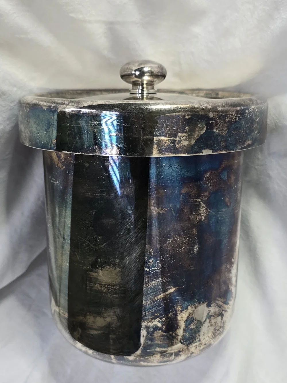 Vtg Italian Ice Bucket (Silver Plate on Brass)